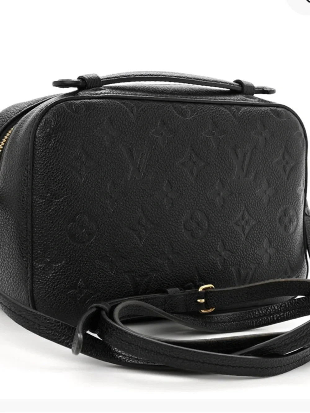 Louis Vuitton Black Leather Tassel Crossbody Bag with Gold Hardware